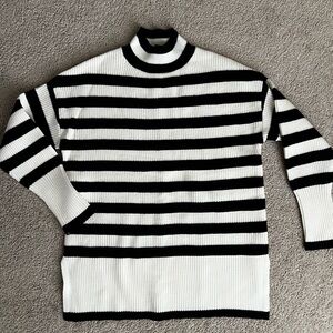 Philosophy Black and White Ribbed Sweater